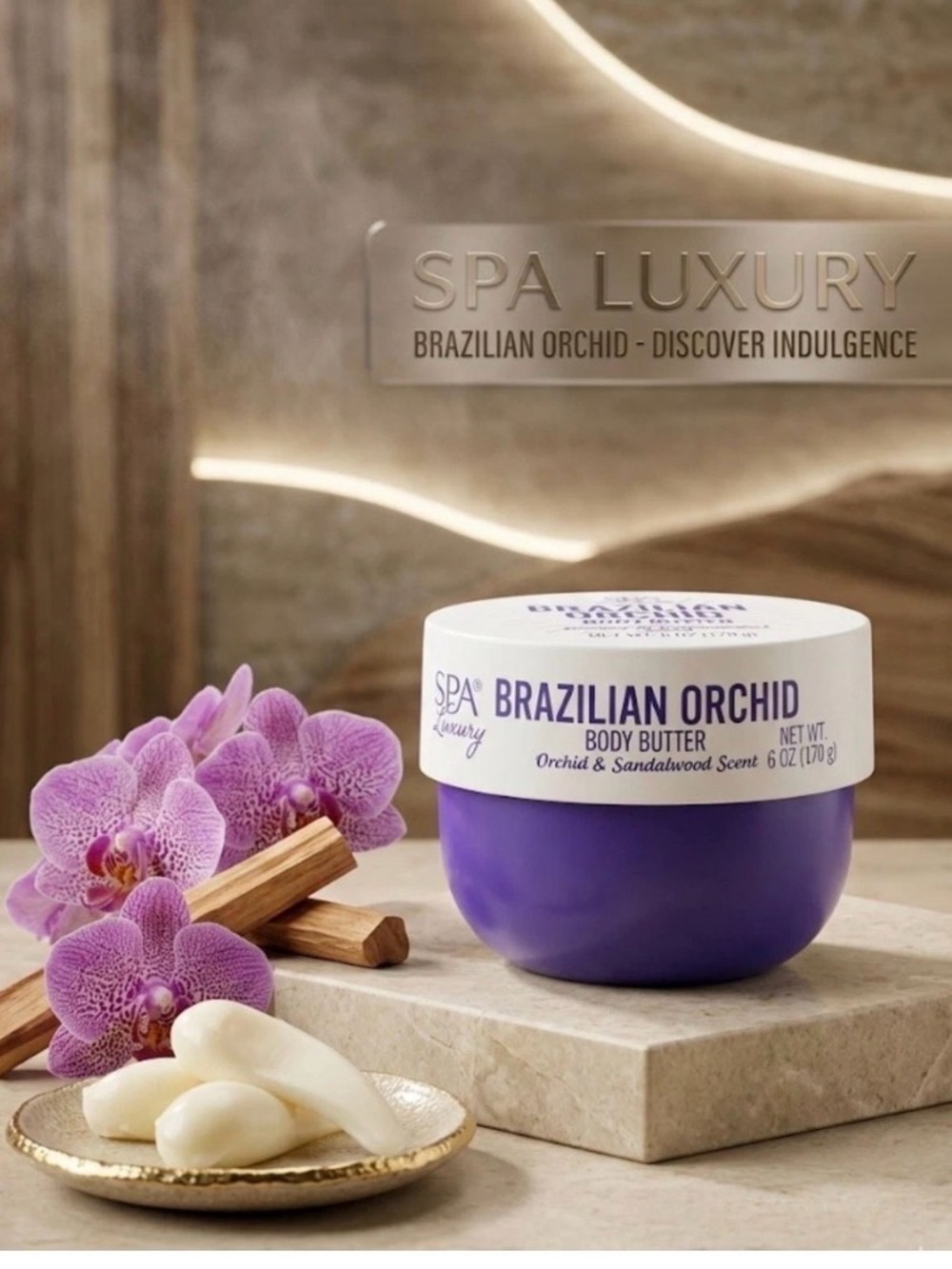 Brazilian Orchid & Sandalwood Body Butter – Rich Hydration Cream with Cocoa Seed